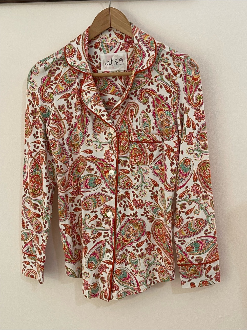 The Cat’s Pajamas XS Paisley Pima Cotton Modal Pajama Top